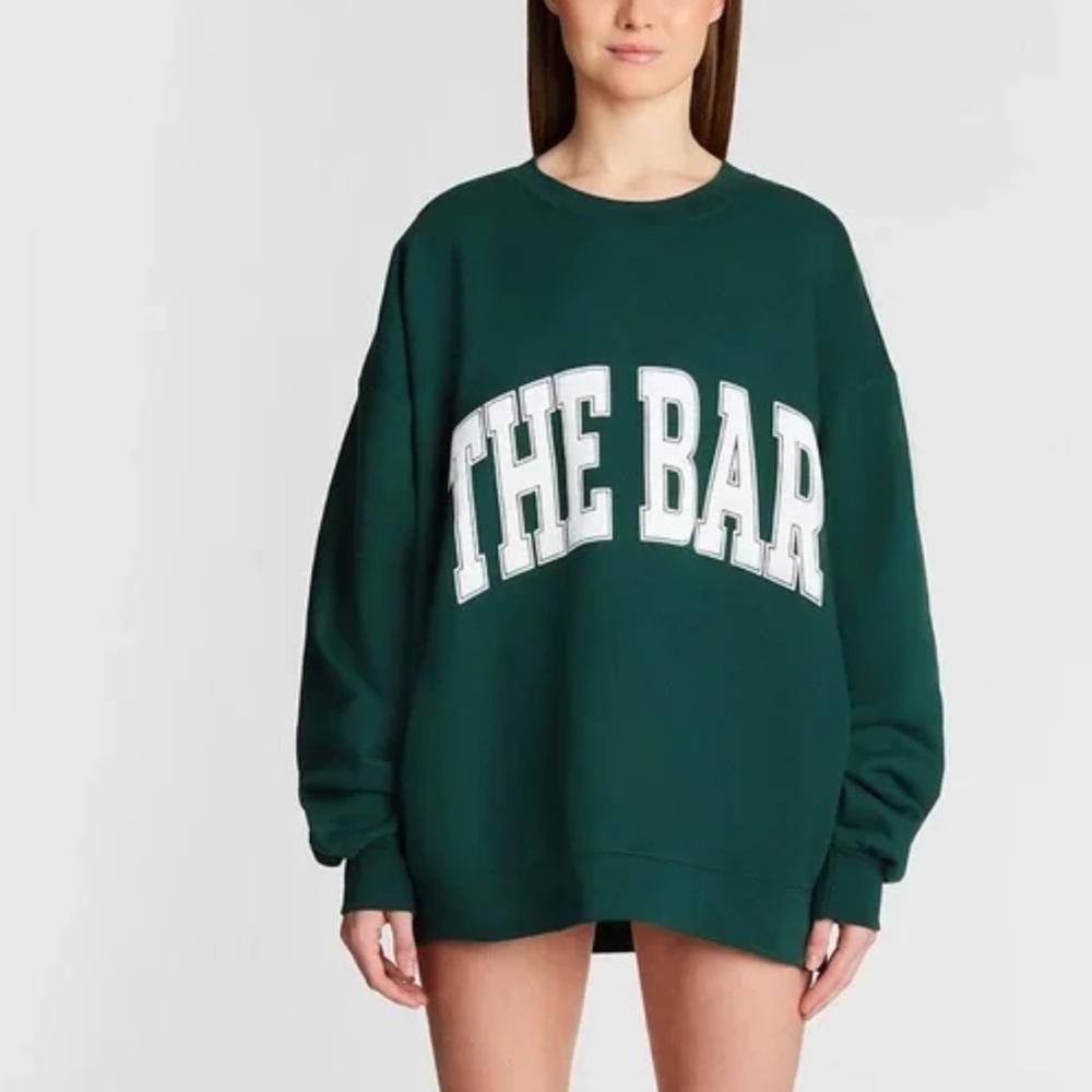 The Bar Hunter Green Sweatshirt with White Text